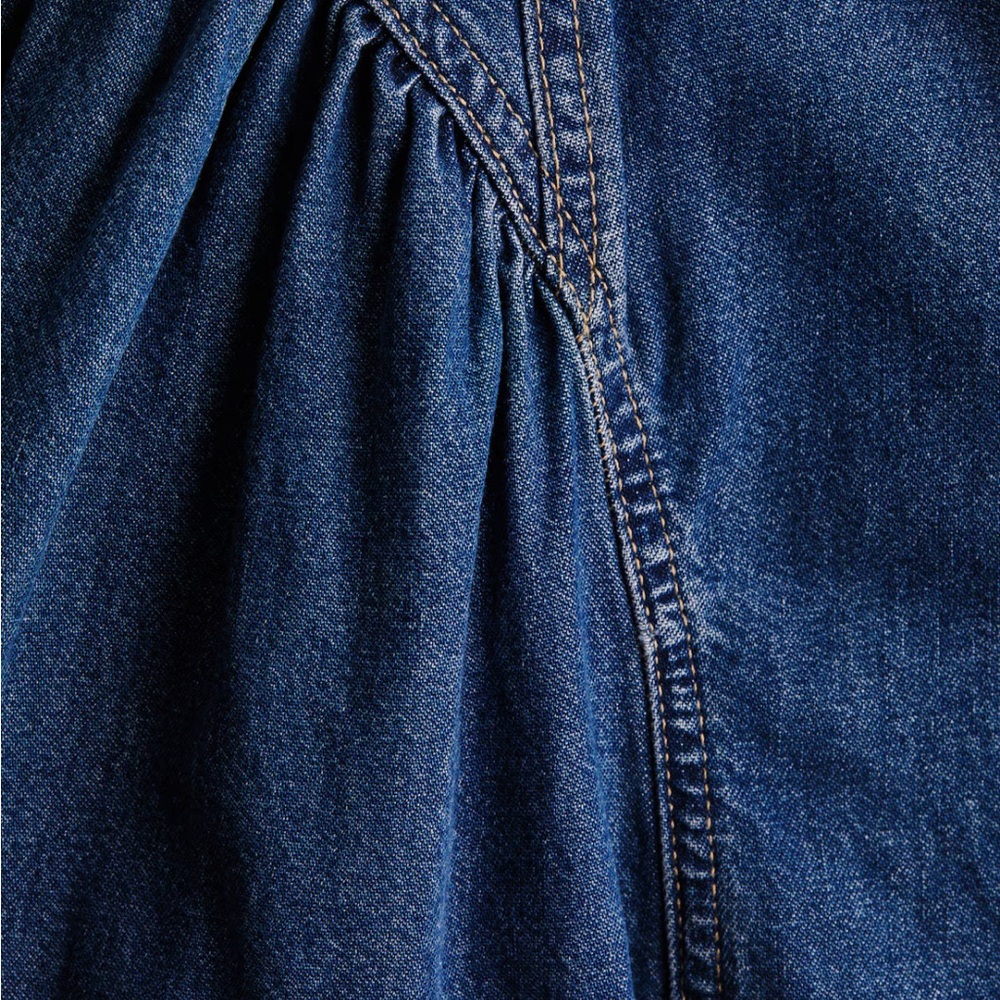 H&M Dark Blue Denim Midi Dress - Picture 6 of 8